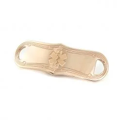 Medical ID Tag in 316L Stainless Steel Rose Gold Finish with Embossed Logo (TAG-REM3)