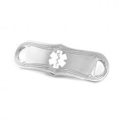 Medical ID Tag in 316L Stainless Steel with White Enamel Logo (TAG-SWT3)