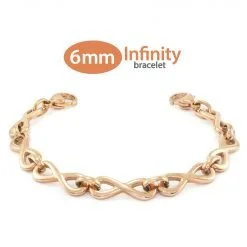 6mm Infinity Link Stainless Steel Replacement / Add-on Bracelet in Rose Gold finish (bracelet only - tag not included) - BRAC-IFR6