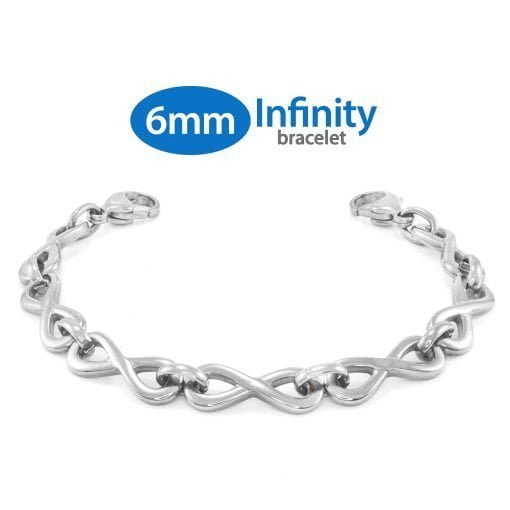 6mm Infinity Link Stainless Steel Replacement / Add-on Bracelet (bracelet only - tag not included) - BRAC-IFS