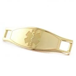 Medical ID Tag in 316L Stainless Steel Yellow Gold Finish with Embossed Logo (TAG-GEM2)