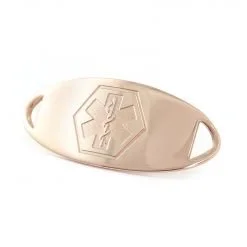 Medical ID Tag in 316L Stainless Steel Rose Gold Finish with Embossed Logo (TAG-REM1)