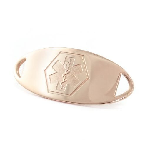 Medical ID Tag in 316L Stainless Steel Rose Gold Finish with Embossed Logo (TAG-REM1)