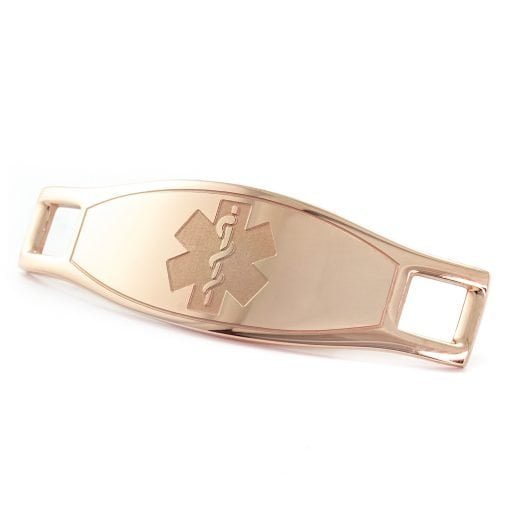 Medical ID Tag in 316L Stainless Steel Rose Gold Finish with Embossed Logo (TAG-REM2)