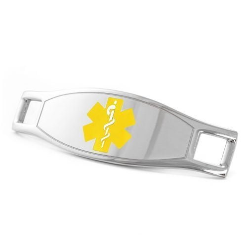 Medical ID Tag in 316L Stainless Steel with Yellow Enamel Logo (TAG-YEL2)