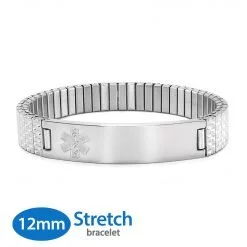 Expandable Stretch Band in 316L Stainless Steel with Medical ID Tag - 12mm (ST12-SEM)