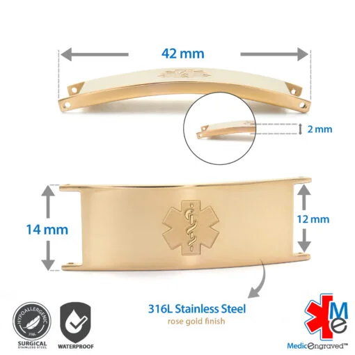 Double Fold Fancy Link Watch Band in 316L Stainless Steel 2T Rose Gold Finish - 12mm (LDT12-REM) - Image 6