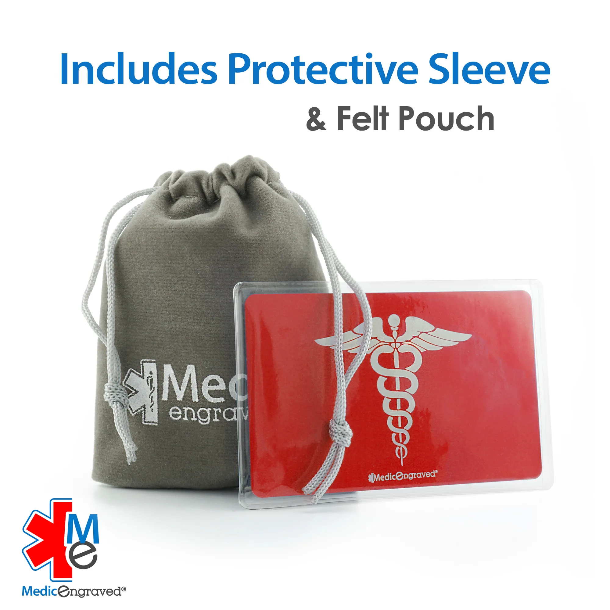 Medical ID Card, Personalized Medical Alert Emergency Wallet Card, Laser Engraved on Blue or Red Anodized Aluminum (CARD-RED) - Image 6