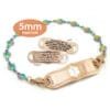 Heart Bracelet in Stainless Steel Rainbow Rose Gold Finish with Medical ID Tag - 5mm (HTRR5-3)