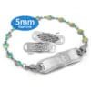 Heart Bracelet in Stainless Steel Rainbow Finish with Medical ID Tag - 5mm (HTSR5-3)
