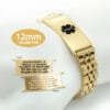 Double Fold Fancy Link Watch Band in 316L Stainless Steel Yellow Gold Finish - 12mm (LD12-GBK)