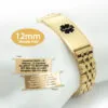 Double Fold Fancy Link Watch Band in 316L Stainless Steel Yellow Gold Finish - 12mm (LD12-GBK)