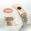 Double Fold Fancy Link Watch Band in 316L Stainless Steel 2T Rose Gold Finish - 12mm   (LDT12-RBK)